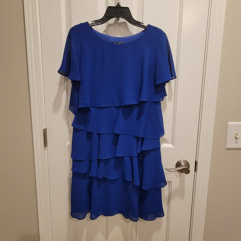 Jessica Howard Women's Chiffon Tiered Dress, size 10P